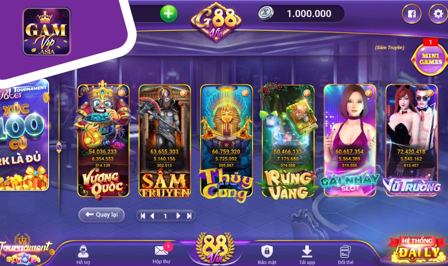 Top game Nổ Hũ Gamvip được đánh giá siêu hot nhờ tỷ lệ RTP cao, thưởng hấp dẫn