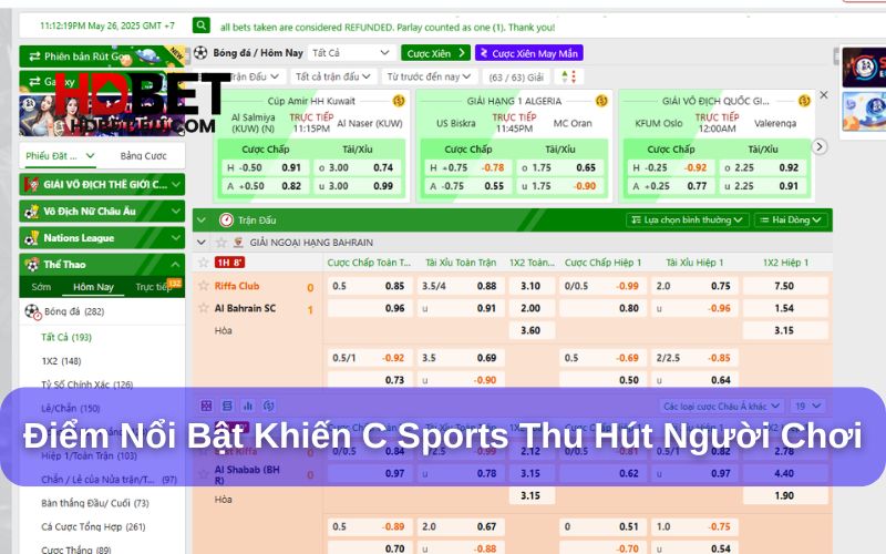 C Sports khác gì so với các sảnh thể thao khác